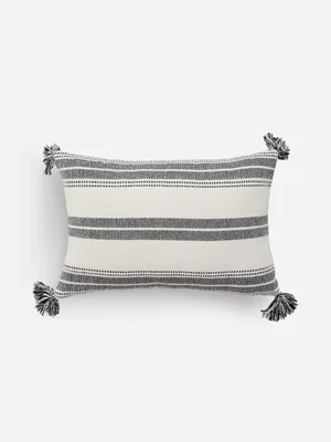 Jet Home Cotton Woven Stripe With Tassels