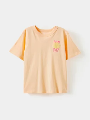 Cotton On Kids Girl Orange Poppy Oversize Graphic T-shirt