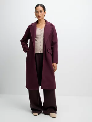 Exact Women's Purple Melton Coat