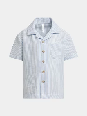 Exact Younger Boy's Blue & White Striped Shirt