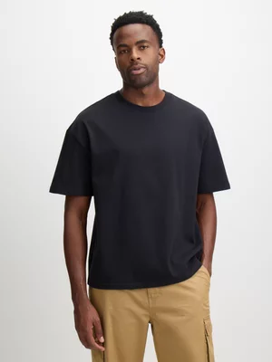 Exact Men's Black Premium Cotton Boxy T-Shirt