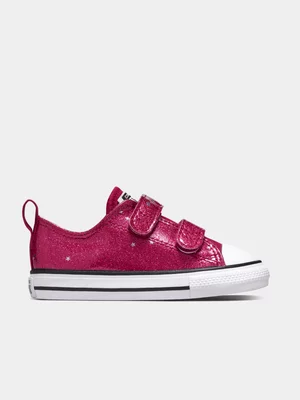 Converse Junior Infant Chuck Taylor All Star Lift Glitter Pink/White Sneakers 