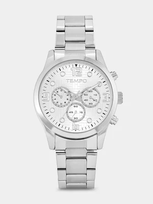 Tempo Silver Plated Silver Tone Dial Bracelet Watch 
