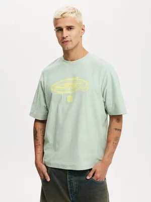 Men's Cotton On Green Cropped Fit Honda X Jt Racing T-shirt