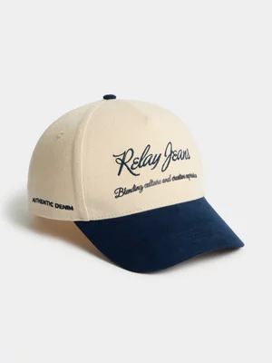 Relay Jeans Men's Scripted Suede Peak Ecru/Navy Cap