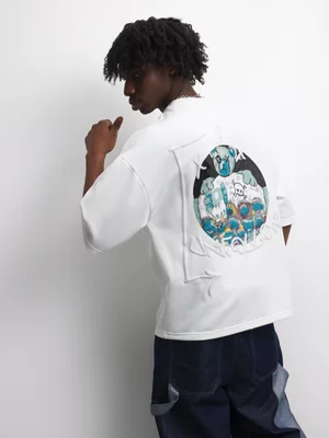 The FIX Men's White 'Unfollow' Patch Graphic Top