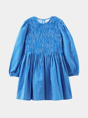 Cotton On Kids Girl Blue Theadore Long Sleeve Dress