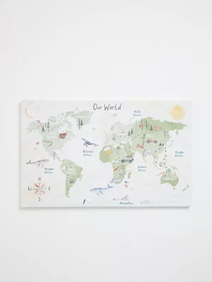 Jet Home Boys Worldmap Wall Art 