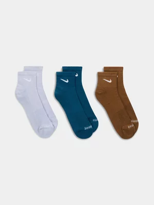 Nike Unisex 3 Pack Everyday Cushioned Multicolour Socks