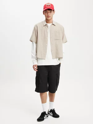 Men's Cotton On Black Baggy Cargo Shorts