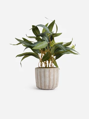 Jet Home Large Olive Leaf Ceramic Pot