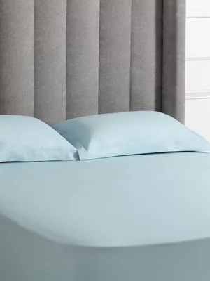 Sheraton Textiles Cotton Percale 200 Thread Count Fitted Sheet Duck Egg