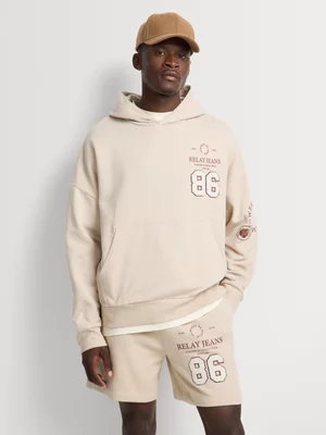 Relay Jeans Men's Graphic Fleece Natural Bermuda Shorts