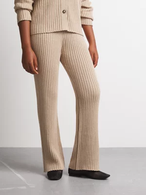 Women's Canvas Cotton Co-ord Rib Knitwear Pant