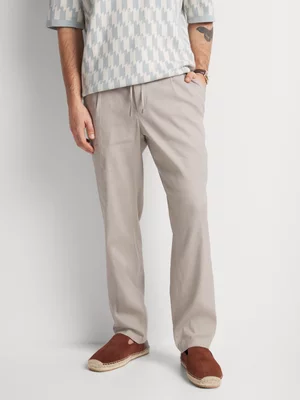 Fabiani Men's Natural Beige Tech Linen Trouser