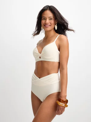 Jet Women's Off White Ribbed Bikini Bottom