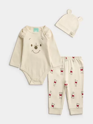 Jet Baby Unisex Cream Winnie The Pooh Bodyvest Set