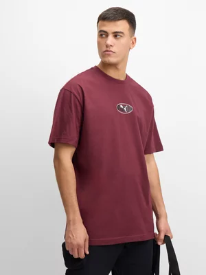 Puma Mens Essential Logo Lab Relaxed Ruby Tee