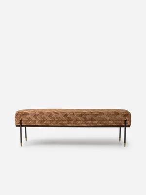 Vera Bench W/Brass Pattern Caramel