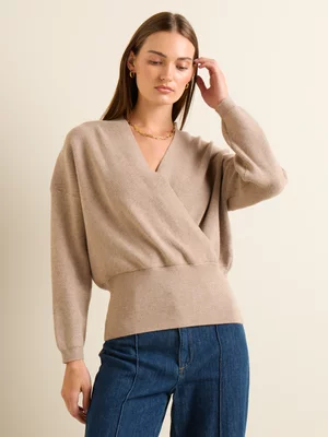 Women's Iconography Wrap Knitwear Jumper Mocha