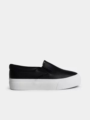 Women's TomTom Slip on Black/White Sneaker 