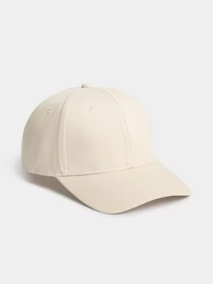 Jet Men's Off White Plain Twill Baseball Cap