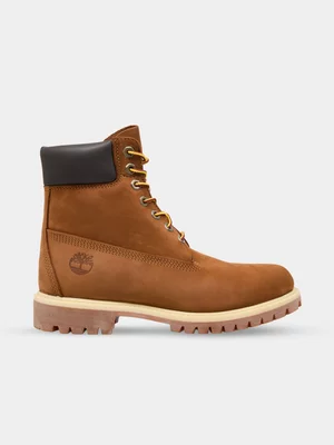 Men's Timberland Brown Premium 6 Inch Lace Up Boots