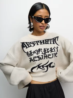 The FIX Women's Milk Knit Graphic Jumper