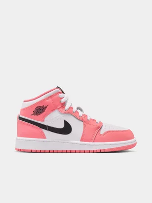 Jordan Junior 1 Mid Pink Gaze/Black Sneaker