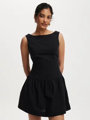 Women's Cotton On Black Mikki Drop Hem Mini Dress