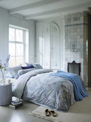 Bedding House Moon Flower Duvet Cover Set 200 Thread Count Blue