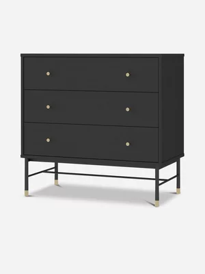 Self Assembly Unfold Jan3 Draw Pedestal Black W/Gold Tips