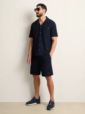 Fabiani Men's Dark Blue Monogram Sport Shorts