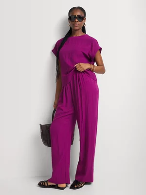 Turn Up Sleeve Back Button Shell Top