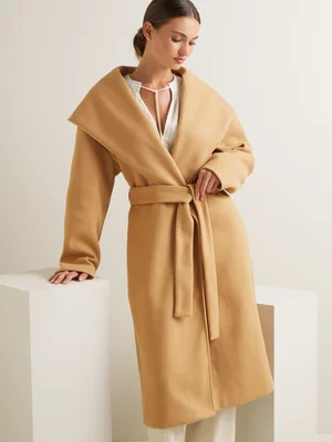 Women's Iconography Shawl Hooded Melton Coat