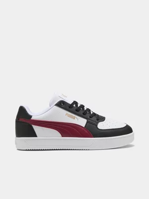 Puma Mens Caven 2.0 White/Black/Red Sneakers 