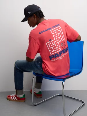 Redbat Men's Chase Paper Graphic Red T-shirt