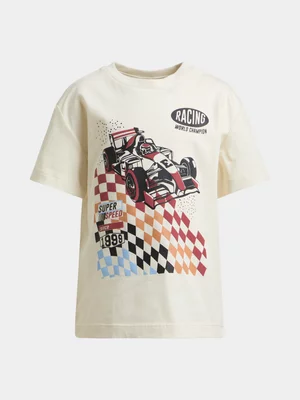 Exact Younger Boy's Natural Graphic Print T-Shirt