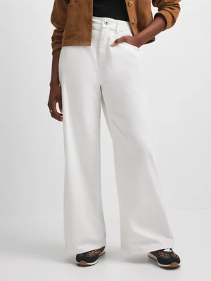 Exact Women's White Wide-Leg Jeans