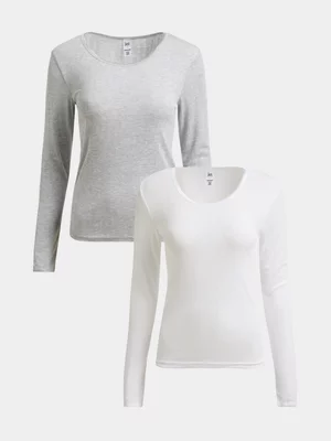 Jet Women’s White Grey 2Pk Spencer