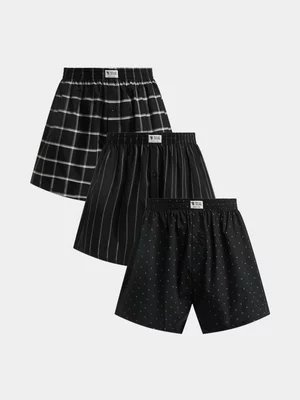 Relay Jeans Men's 3 Pack Black Boxers