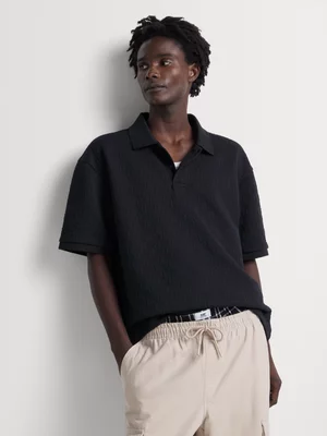 Relay Jeans Men's Boxy Mono Jacquard Black Golfer