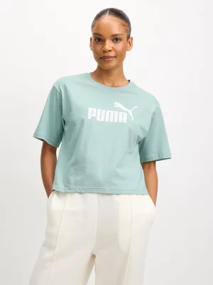 Puma Womens Essential No.1 Logo Light Moss Crop Tee