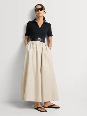 Fit & Flare Combo Dress