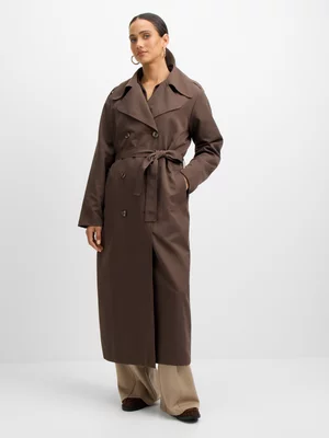 Women's Exact Chocolate Long Length Trench Coat