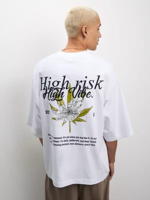 Redbat Men's High Risk Graphic White T-Shirt