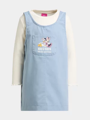 Jet Younger Girls Blue Minnie and Daisy Pinafore Dress
