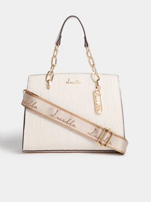 Luella Chain Handle Debossed Logo Mini Tote Bag