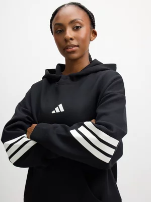 adidas Womens Future Icons 3-Stripes Black Hoodie