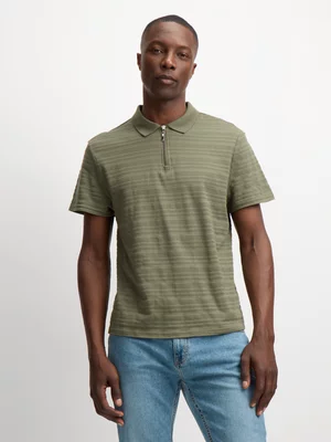 Exact Men's Fatigue Textured Quarter Zip Golfer